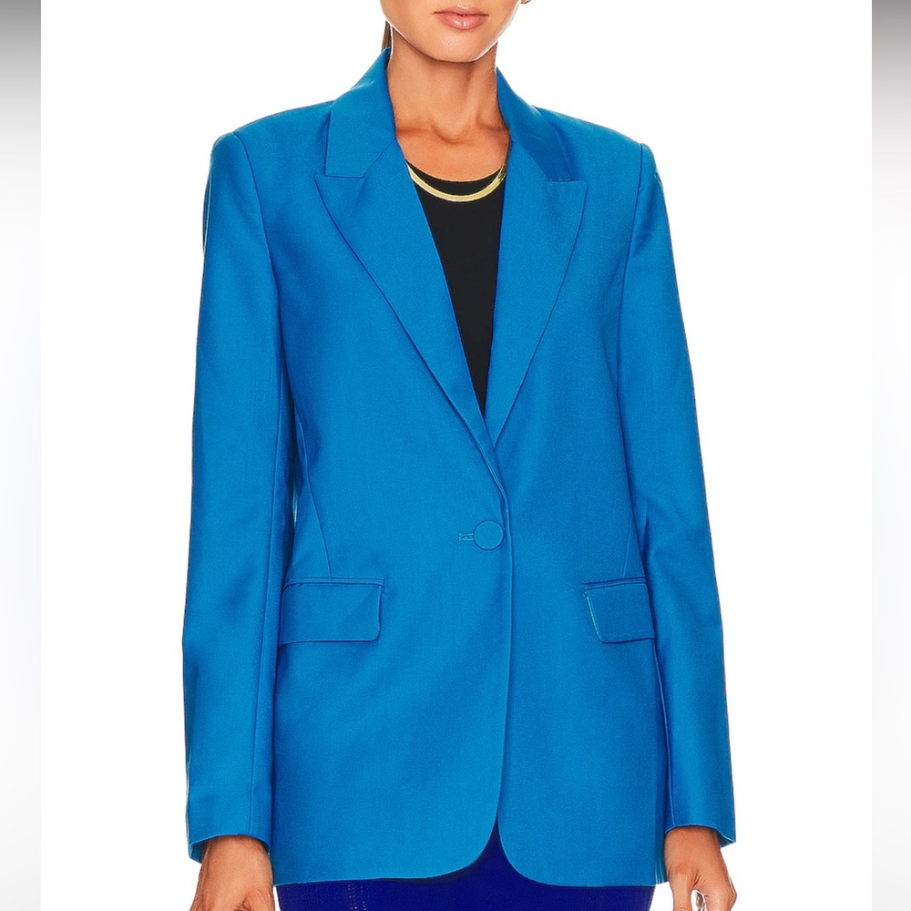 Bardot Revolve Sandro Blazer Cobalt Bright Blue Summer Blazer Oversized Blazer - Picture 3 of 7
